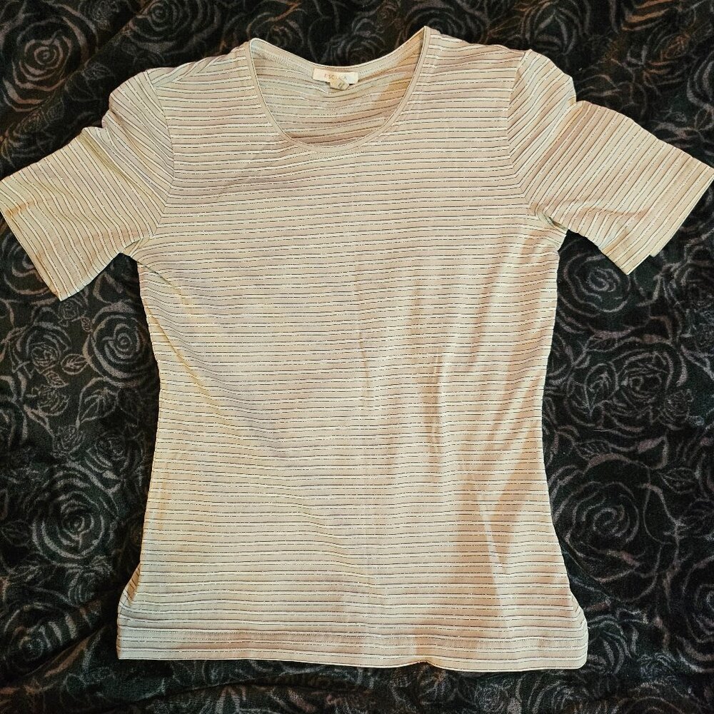 Escada Sparkly Striped Top